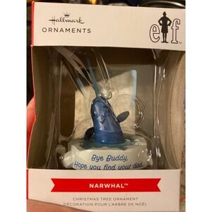 Hallmark Elf Narwhal Christmas Tree Ornament Bye‎ Buddy Hope You Find Your Dad